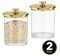 Wide Acrylic Apothecary Jars with Airtight Lids, 74 oz. Kitchen Organizer Canister Jar Set, Food Storage Containers for Pantry and Countertop, Lumiere Collection, 2 Pack, Clear/Soft Brass